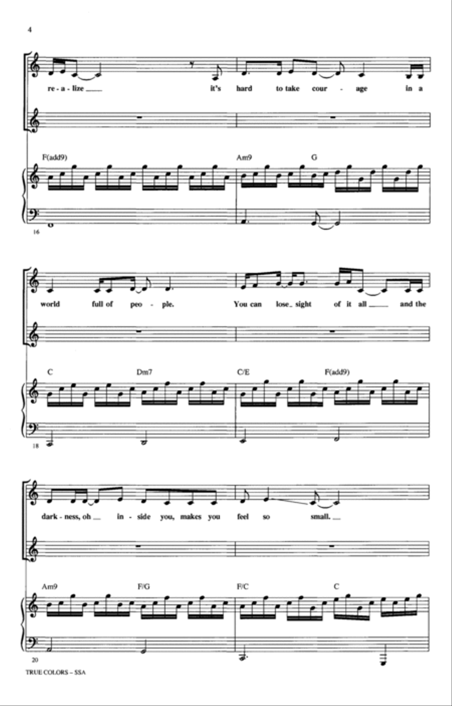 True Colors (arr. Mac Huff) SSA scores gallery preview page 3