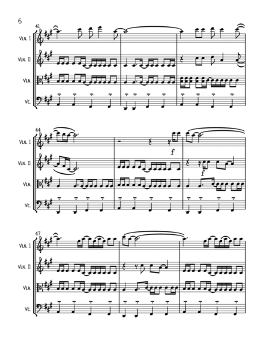 Wonderwall String Quartet scores gallery preview page 6