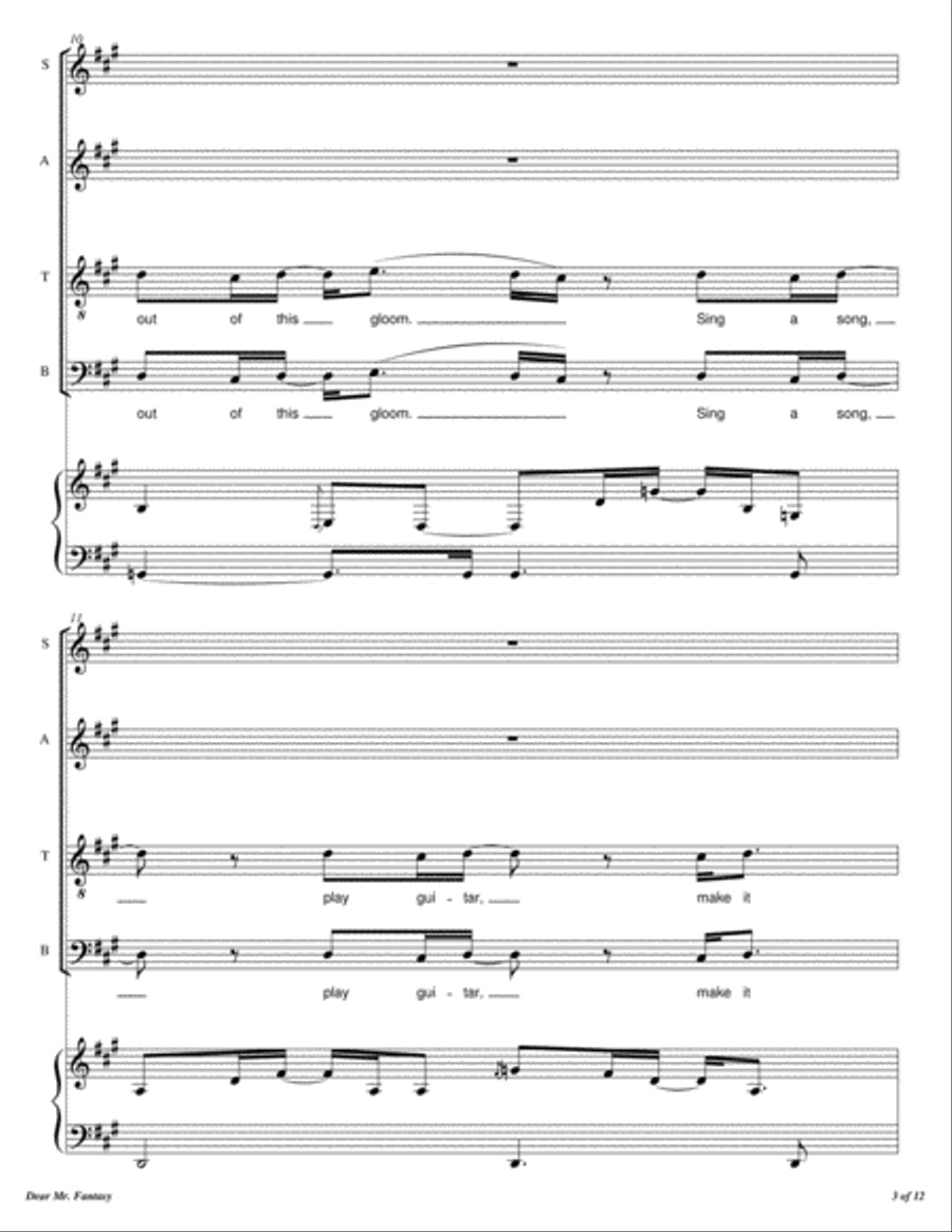Dear Mr. Fantasy 4-Part scores gallery preview page 4