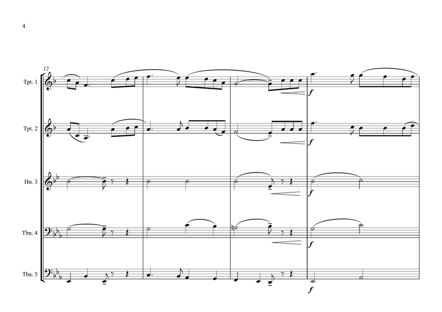 Irish National Anthem (unofficial) for Brass Quintet Brass Quintet scores gallery preview page 4