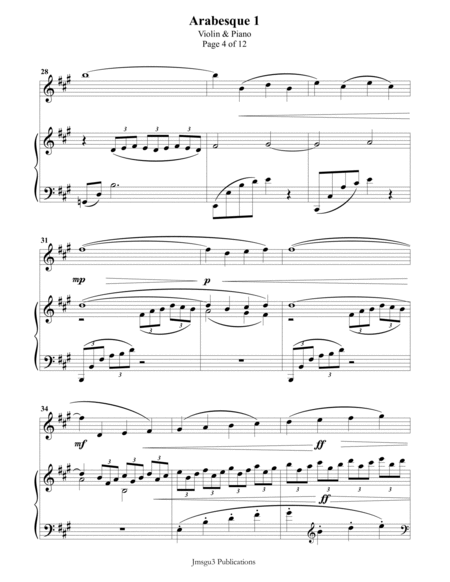Debussy: Arabesque 1 for Violin & Piano image number null