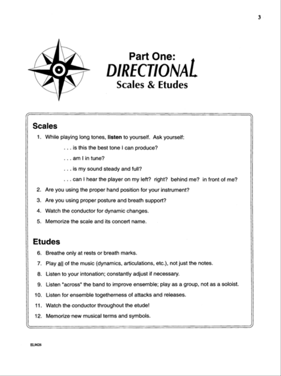 Directional Warm-Ups for Band (concert band method book - Part Book Set F: 1st Horn, 2nd Horn Concert Band scores gallery preview page 3