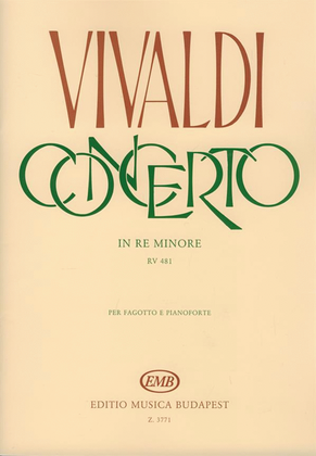 Book cover for Concerto in re minore per fagotto, archi e cZalo