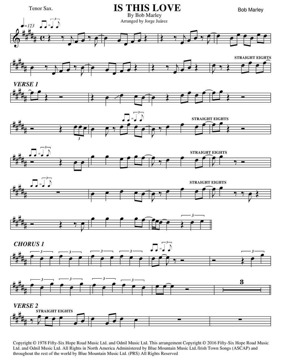 Is This Love Is This Love Tenor Saxophone scores gallery preview page 1