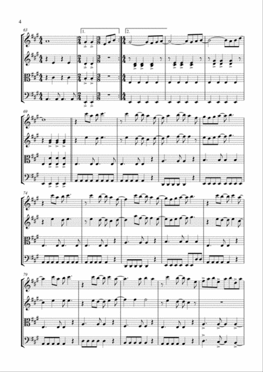 Here Comes The Sun String Quartet scores gallery preview page 4