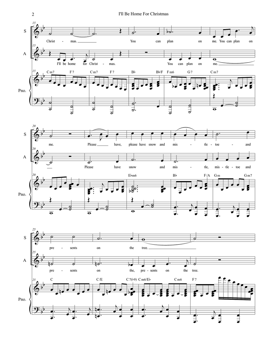 I'll Be Home For Christmas Piano scores gallery preview page 2