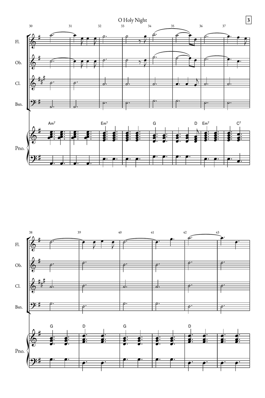 O Holy Night Small Ensemble scores gallery preview page 3