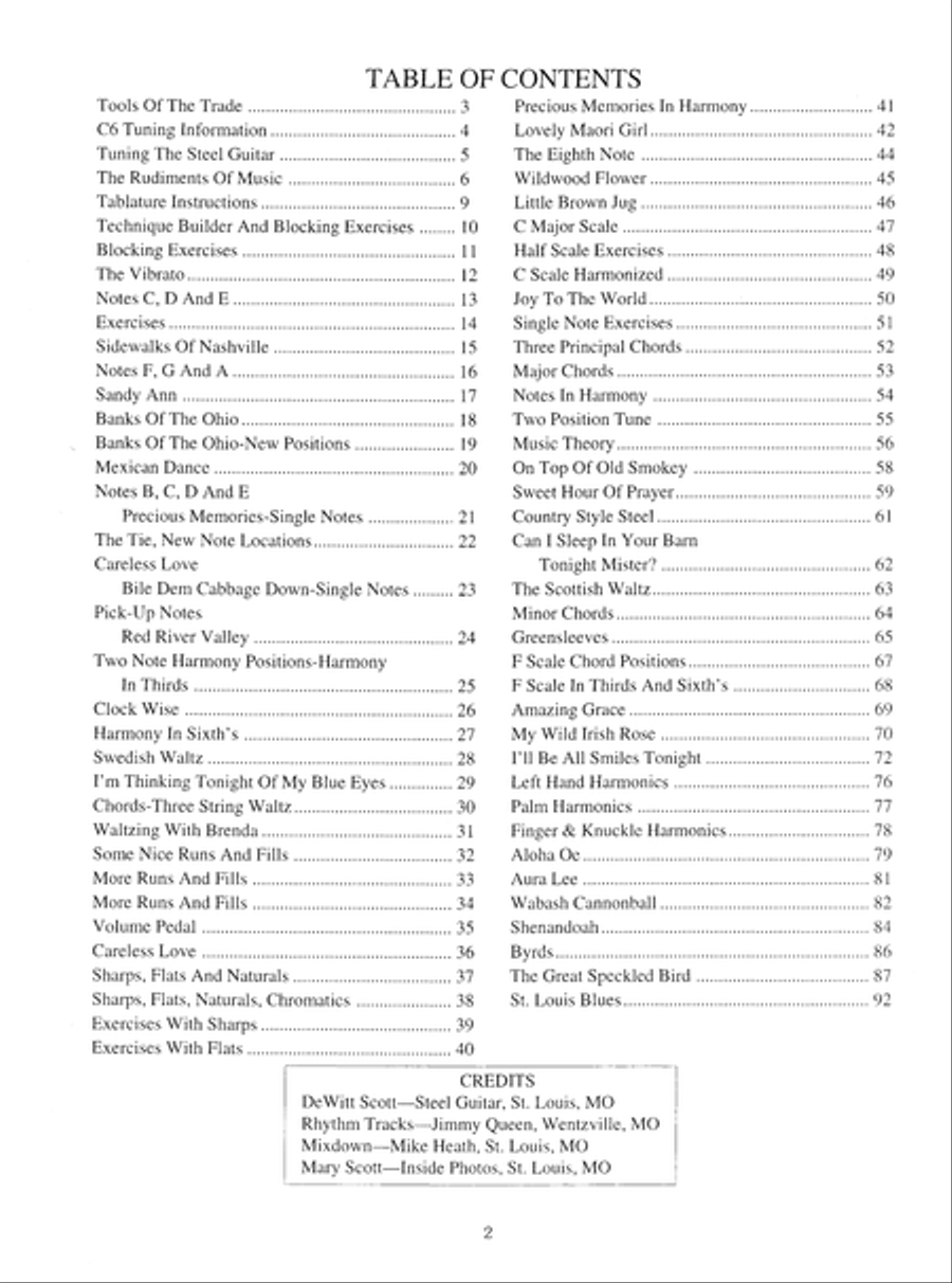 Basic C6th Nonpedal Lap Steel Method Electric Guitar scores gallery preview page 8