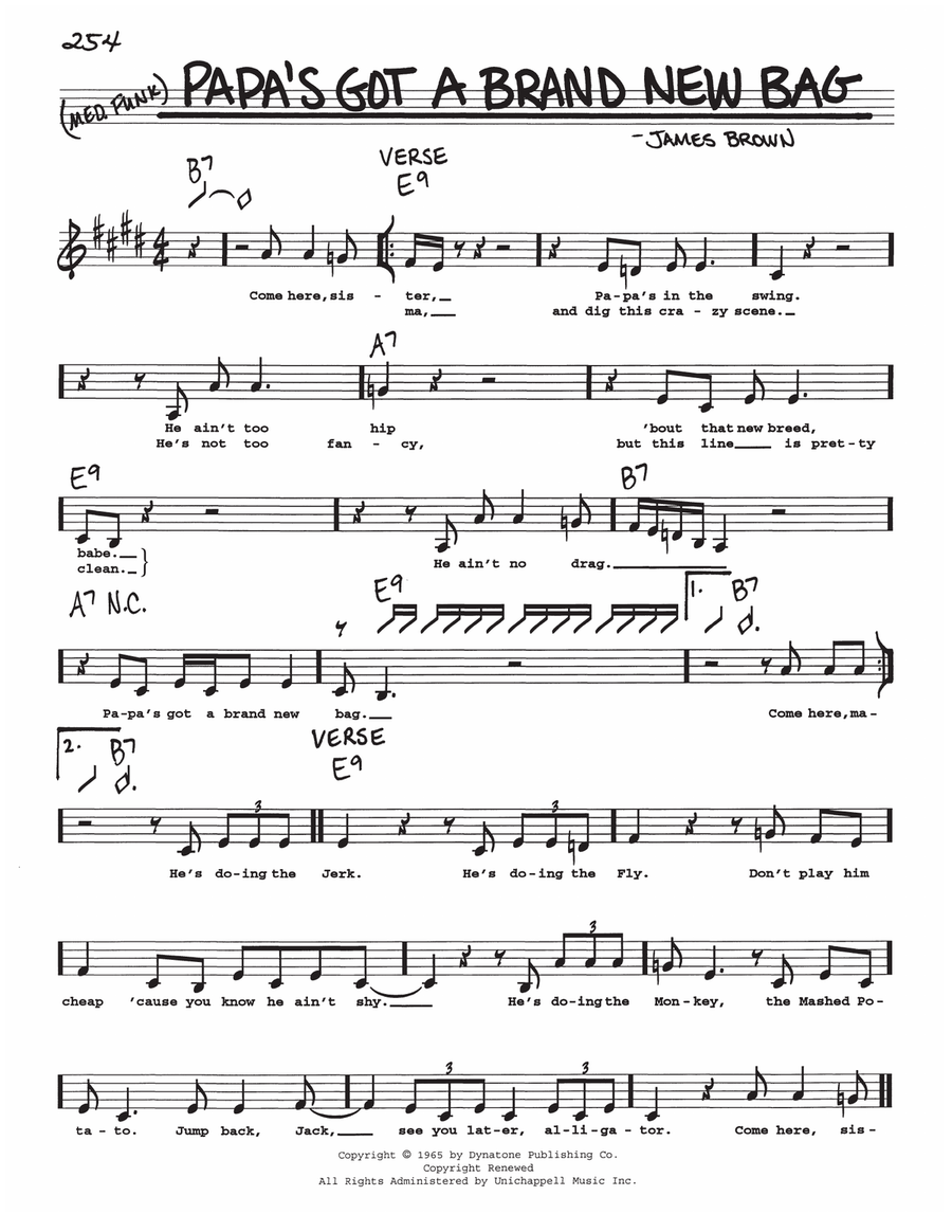 Papa's Got A Brand New Bag Voice scores gallery preview page 1