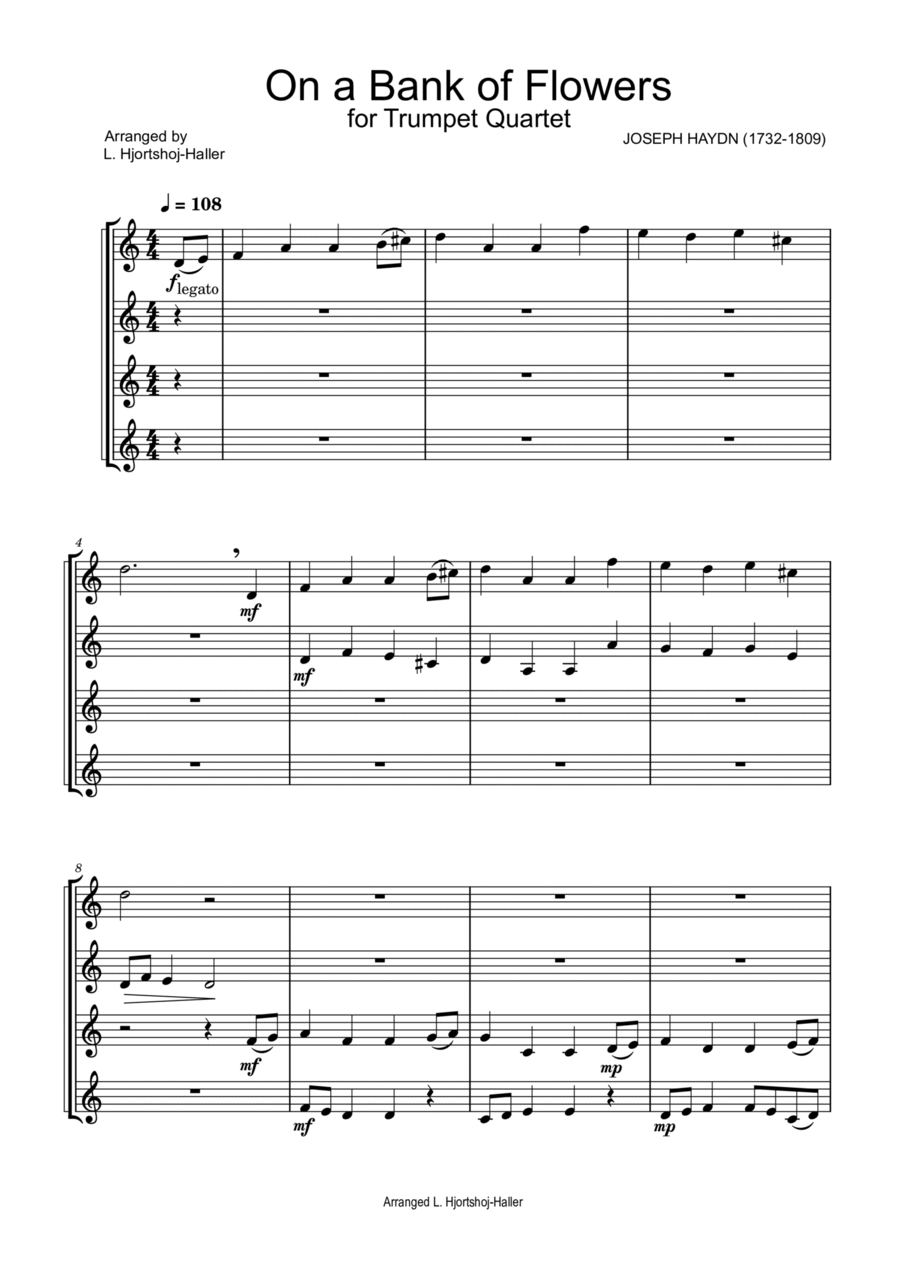 On a Bank of Flowers B-Flat Trumpet scores gallery preview page 1