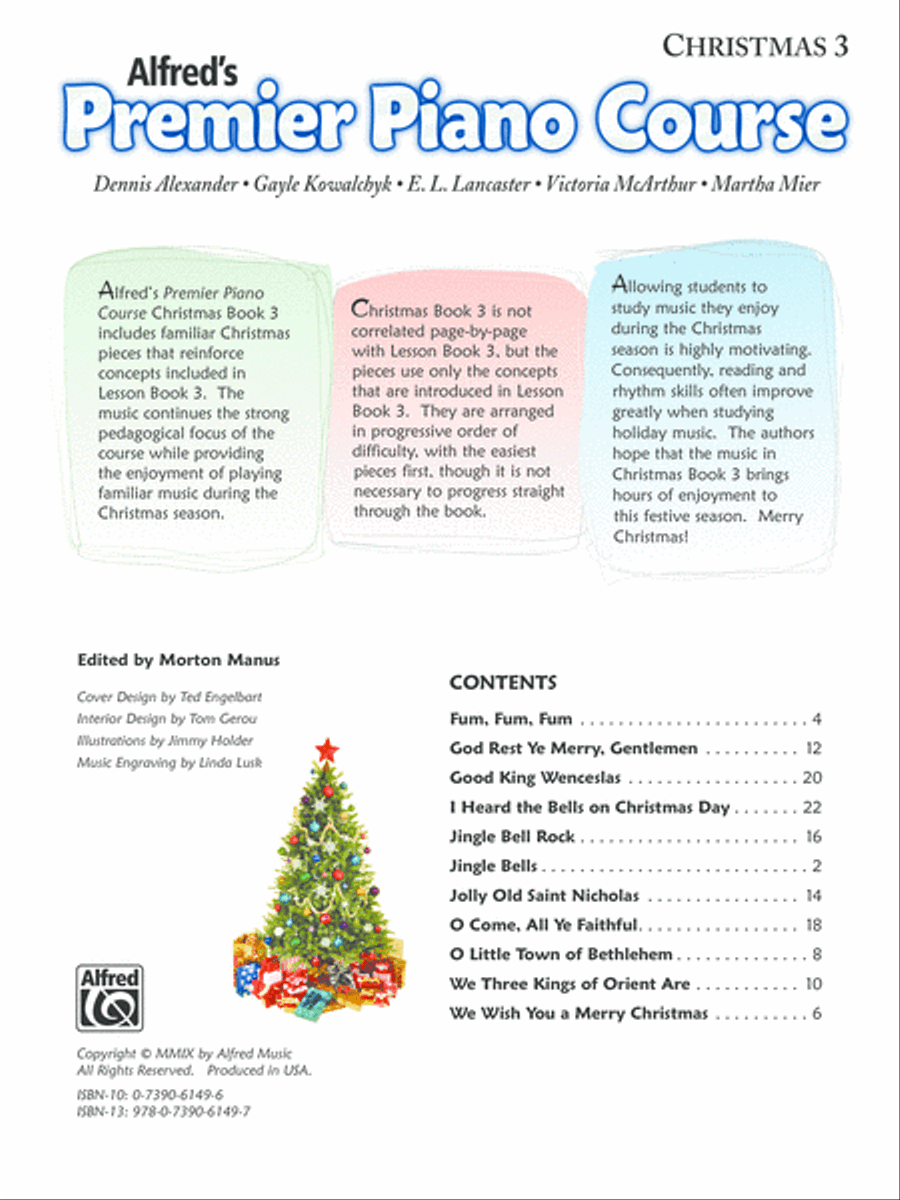 Premier Piano Course Christmas, Book 3