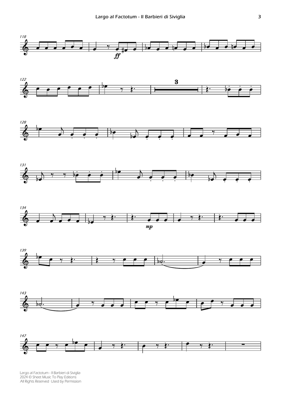 Largo al Factotum - Violin and Piano (Individual Parts) Violin Solo scores gallery preview page 3