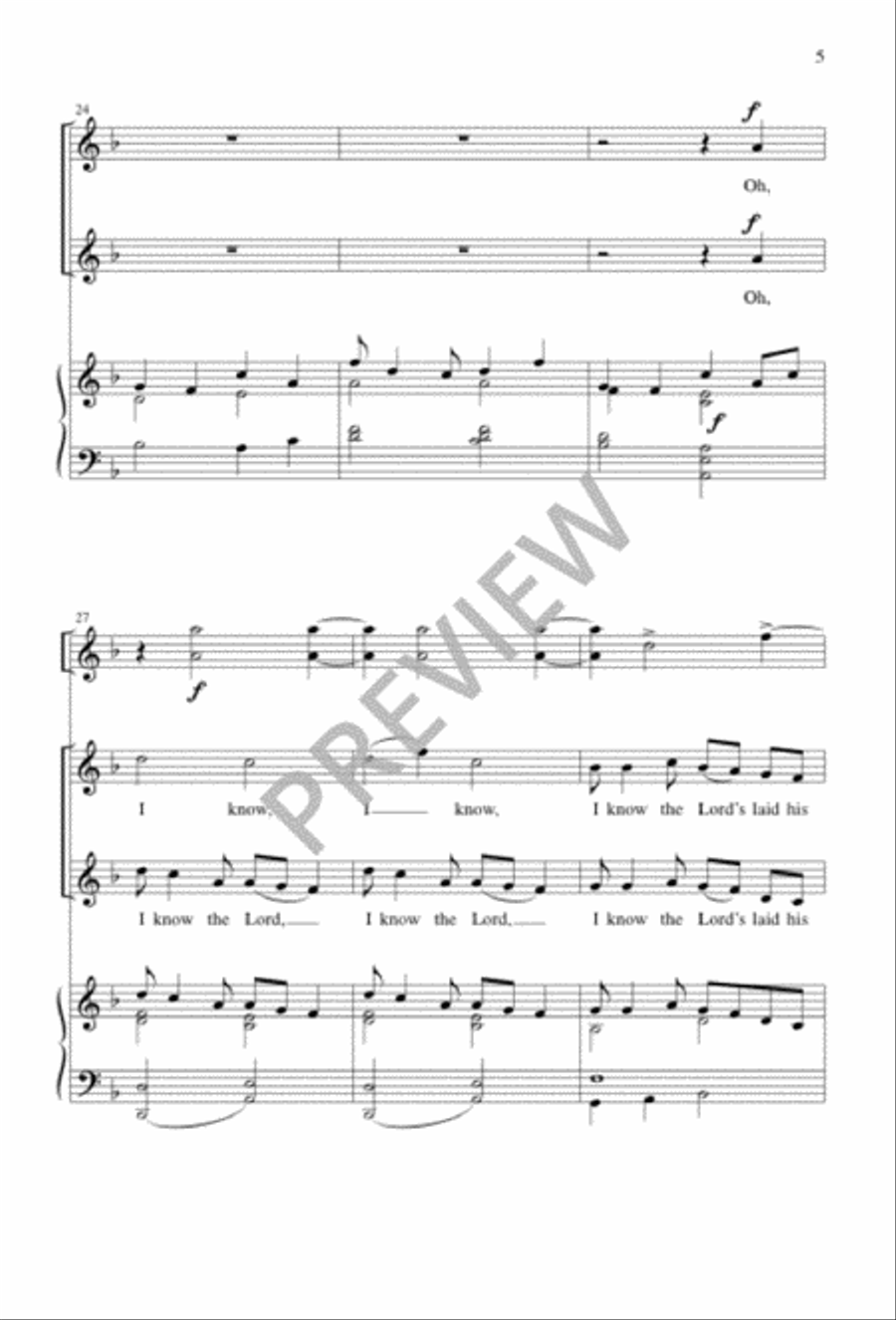 I Know the Lord I Know the Lord Unison Choir scores gallery preview page 5