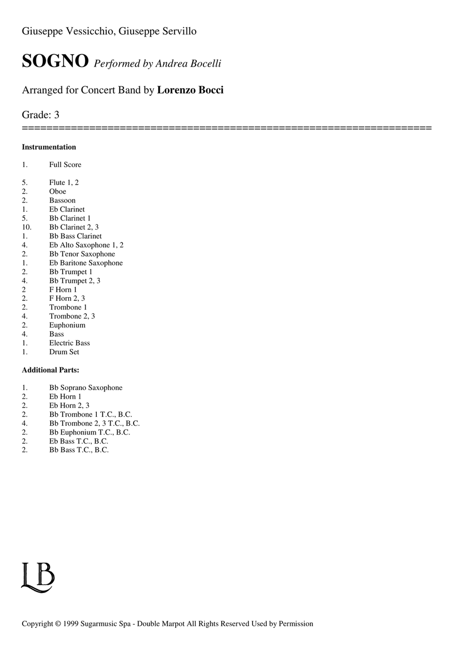 Sogno Concert Band scores gallery preview page 2