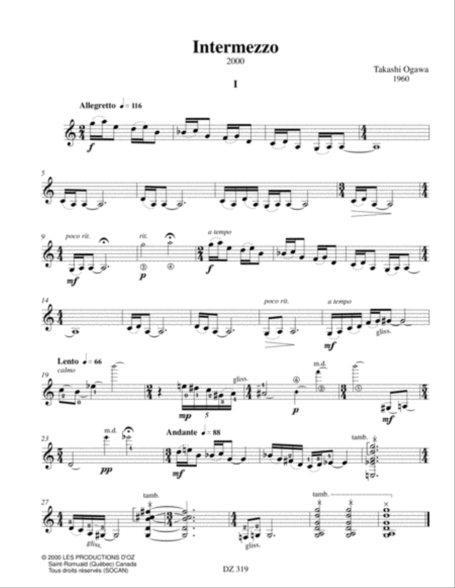 Intermezzo Classical Guitar scores gallery preview page 3