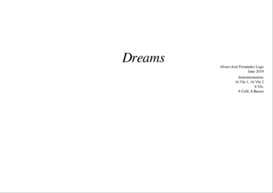 Dreams Dreams String Orchestra scores gallery preview page 1