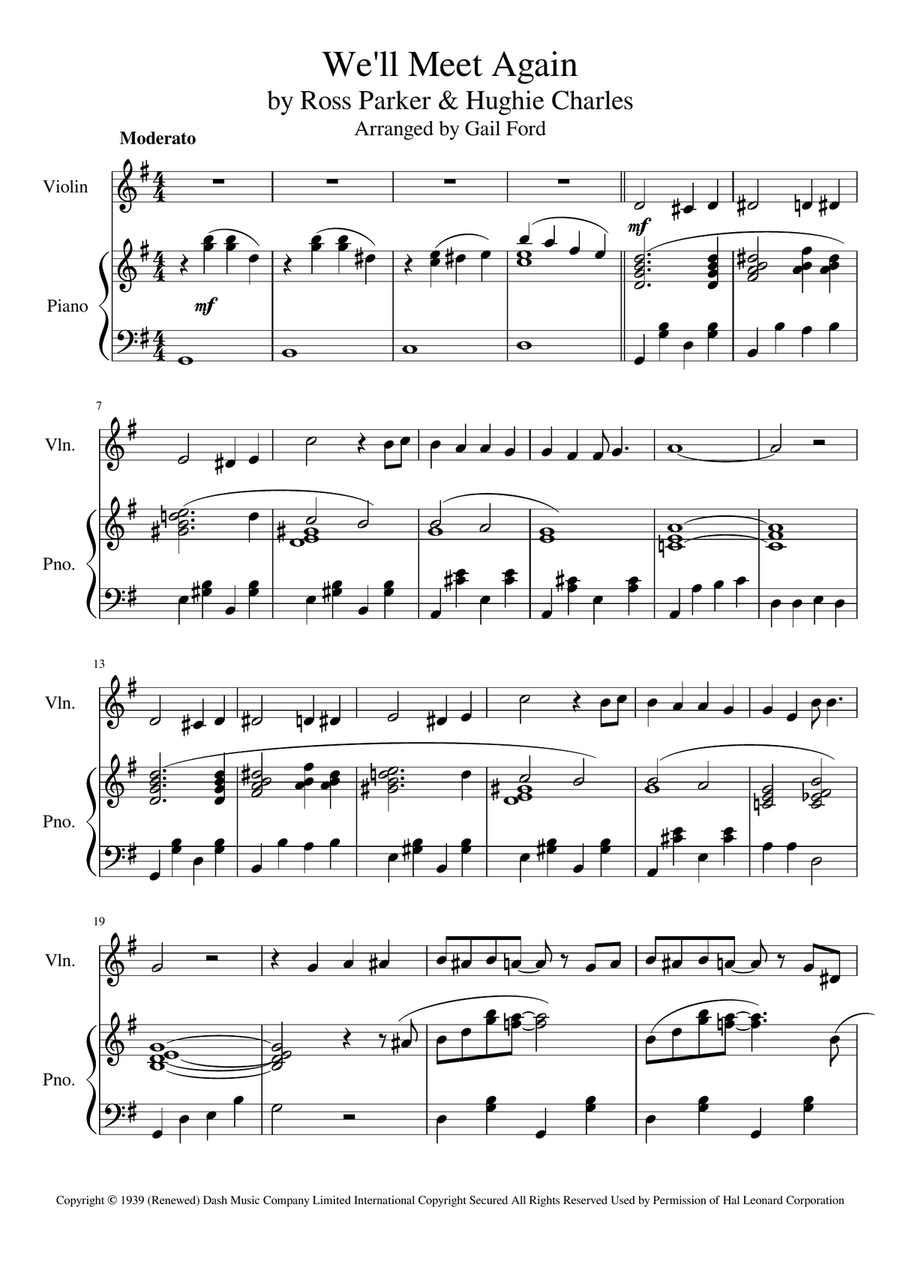We'll Meet Again We'll Meet Again Violin Solo scores gallery preview page 1