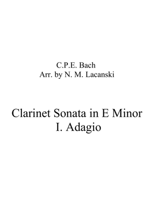 Book cover for Clarinet Sonata in E Minor I. Adagio