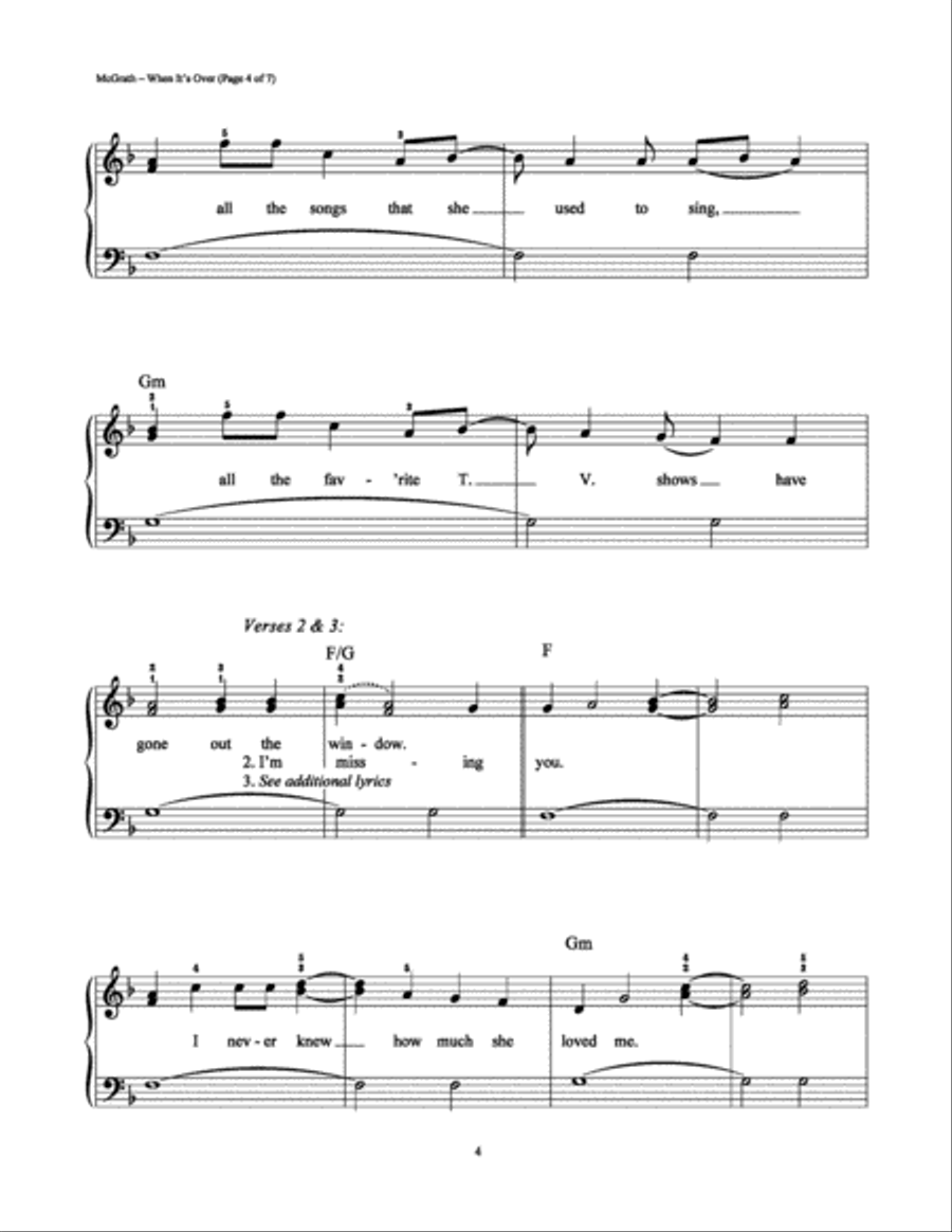 When It's Over Easy Piano scores gallery preview page 4
