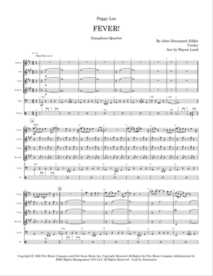 Fever Saxophone Quartet scores gallery preview page 2
