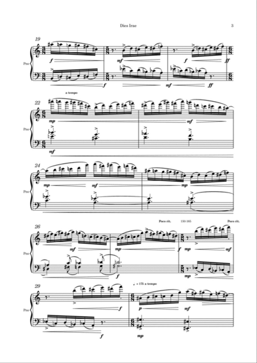 Dies Irae Dodecaphonic Piano Solo scores gallery preview page 5
