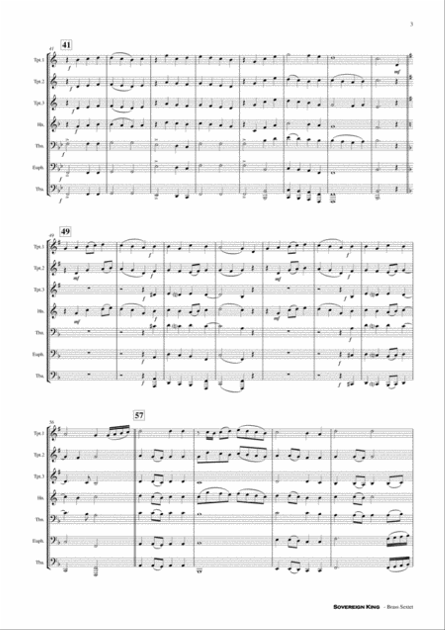 Sovereign King - Trumpet Trio with Flexible Brass Group Score and Parts PDF Brass Ensemble scores gallery preview page 4