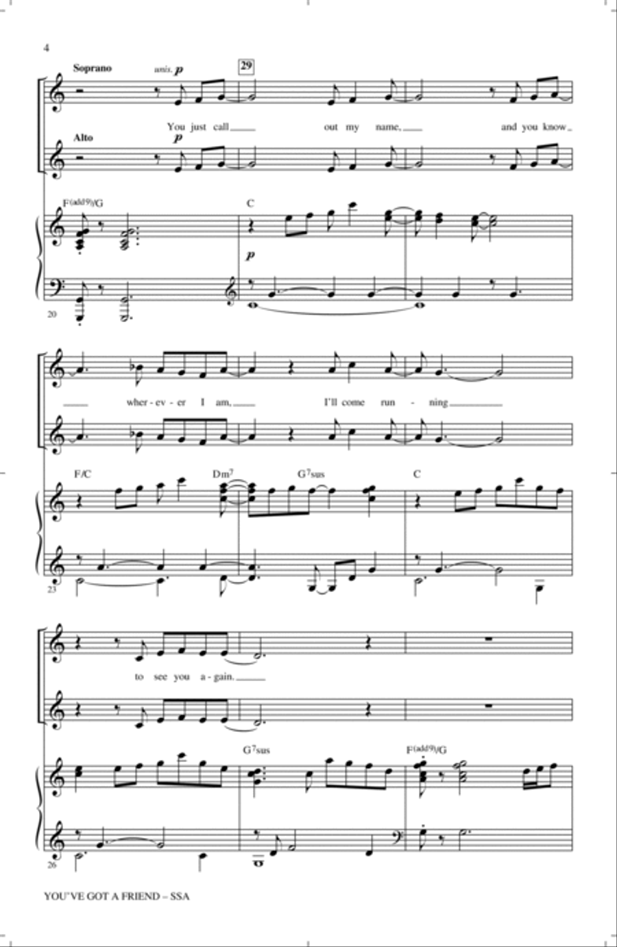 You've Got A Friend (arr. Mac Huff) SSA scores gallery preview page 3