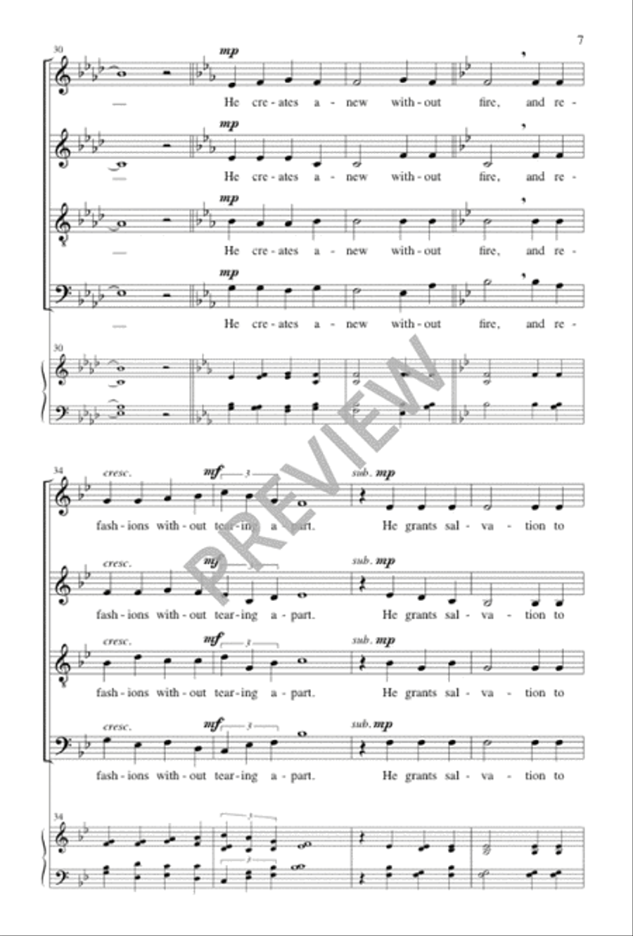 The One Who Clothes Himself with Light 4-Part scores gallery preview page 8