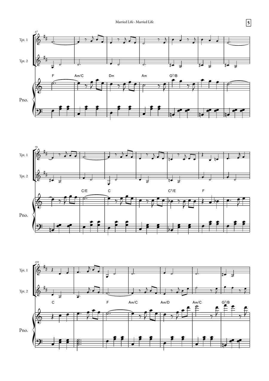 Married Life Easy Piano scores gallery preview page 5