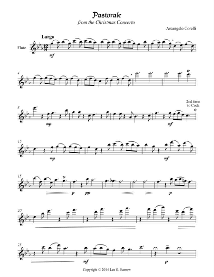 Pastorale (from the Christmas Concerto) Woodwind Trio scores gallery preview page 6