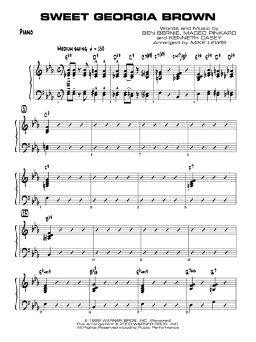 Sweet Georgia Brown: Piano Accompaniment Jazz Ensemble scores gallery preview page 1