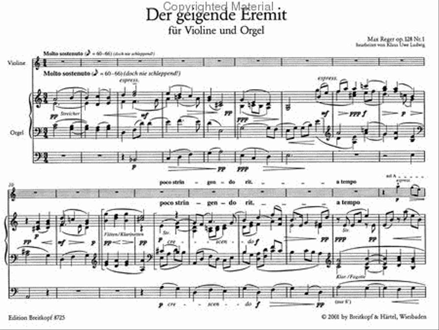 The Hermit Playing the Violin from the “Böcklin-Suite” Op. 128 Violin scores gallery preview page 2
