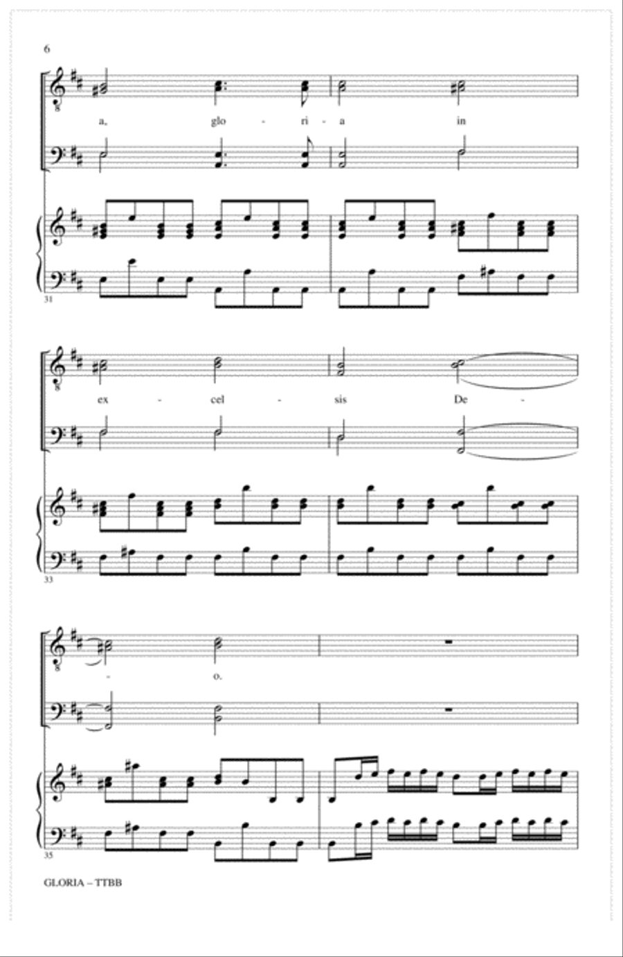 Gloria (arr. John Leavitt) TTBB scores gallery preview page 5