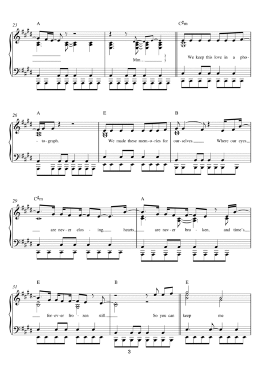 Photograph Photograph Easy Piano scores gallery preview page 3