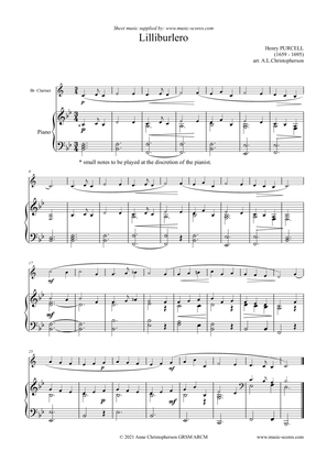 Book cover for Lilliburlero - Clarinet and Piano