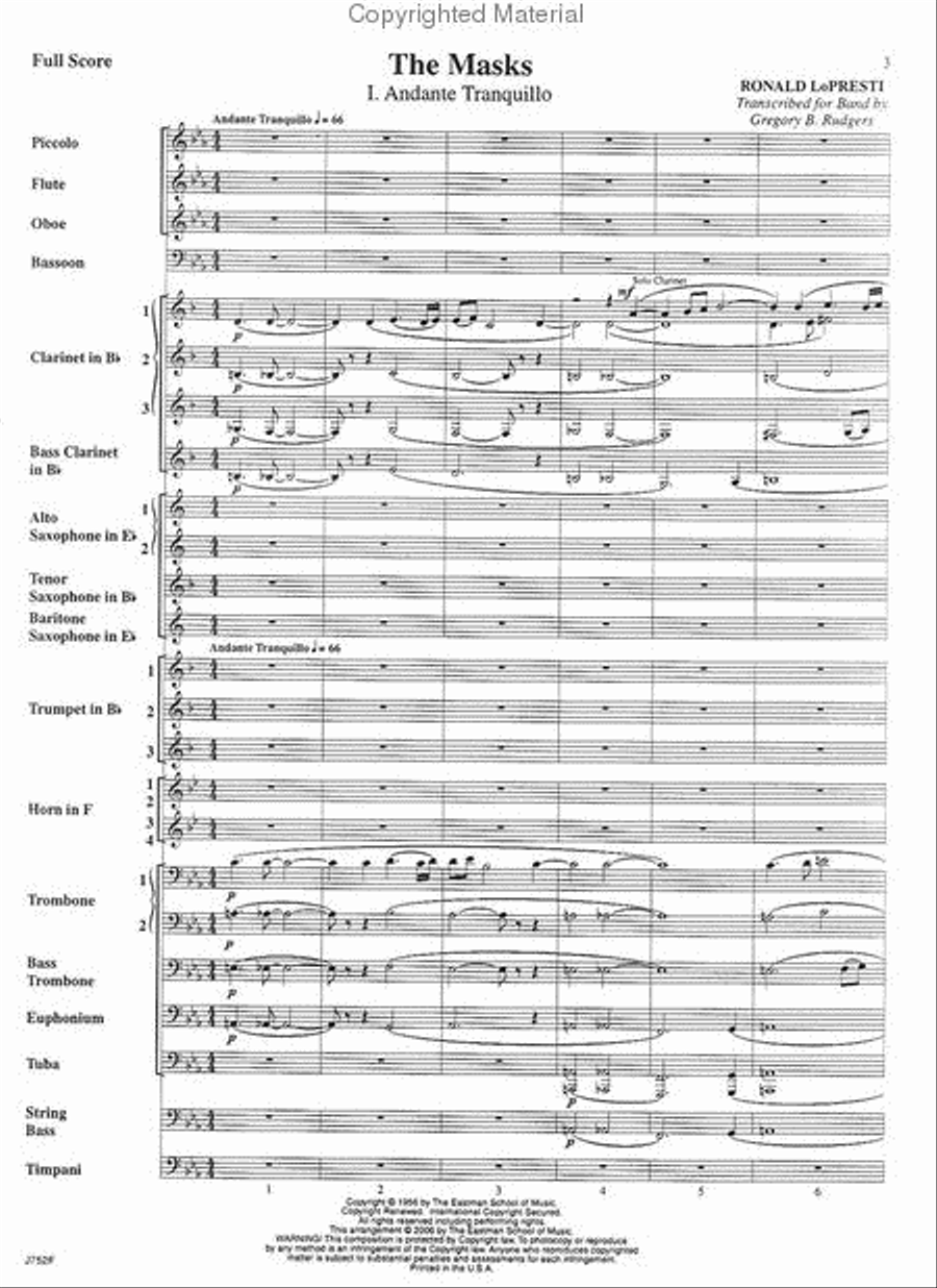 The Masks Concert Band scores gallery preview page 2
