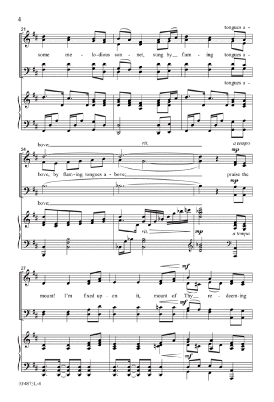 Tune My Heart to Sing Thy Grace 4-Part scores gallery preview page 4
