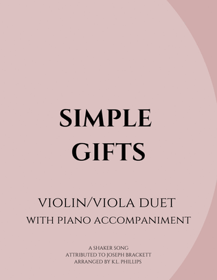 Book cover for Simple Gifts - Violin/Viola Duet with Piano Accompaniment
