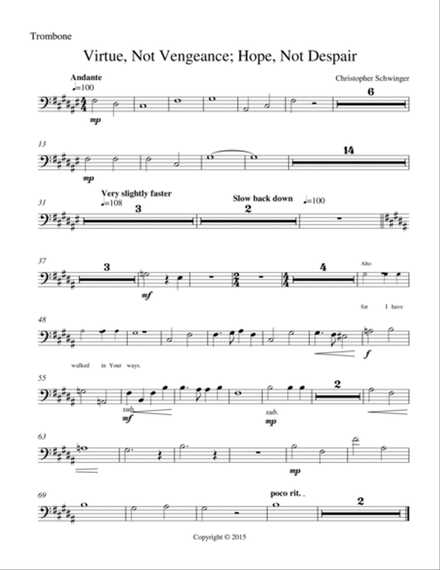 Virtue, Not Vengeance; Hope, Not Despair - for alto solo and orchestra - Part 2 of 2 Large Ensemble scores gallery preview page 5