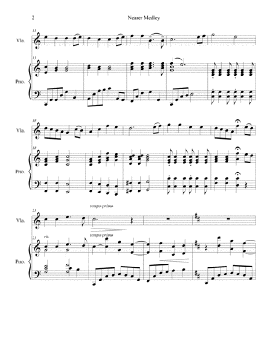 Nearer Medley Viola scores gallery preview page 4