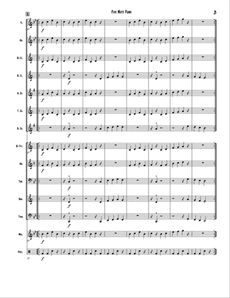 Five Note Funk Concert Band scores gallery preview page 5