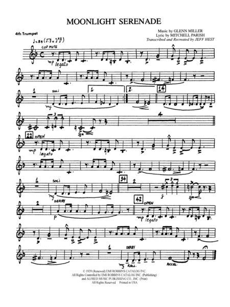 Moonlight Serenade: 4th B-flat Trumpet