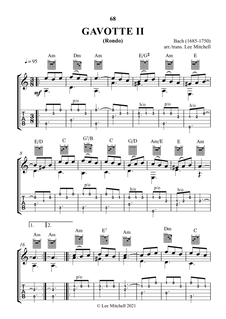 GAVOTTE 2. GAVOTTE 2. Acoustic Guitar scores gallery preview page 1
