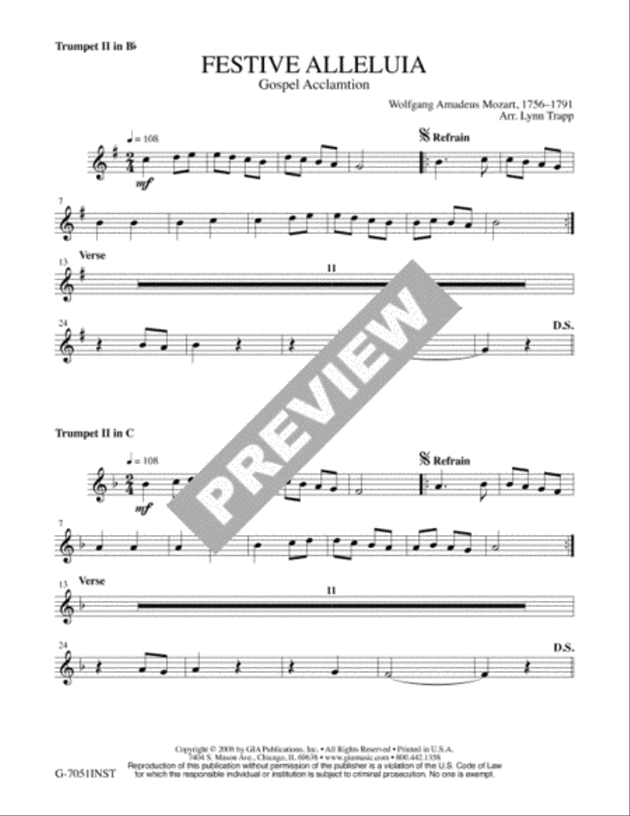 Festive Alleluia - Instrument edition Trombone scores gallery preview page 2