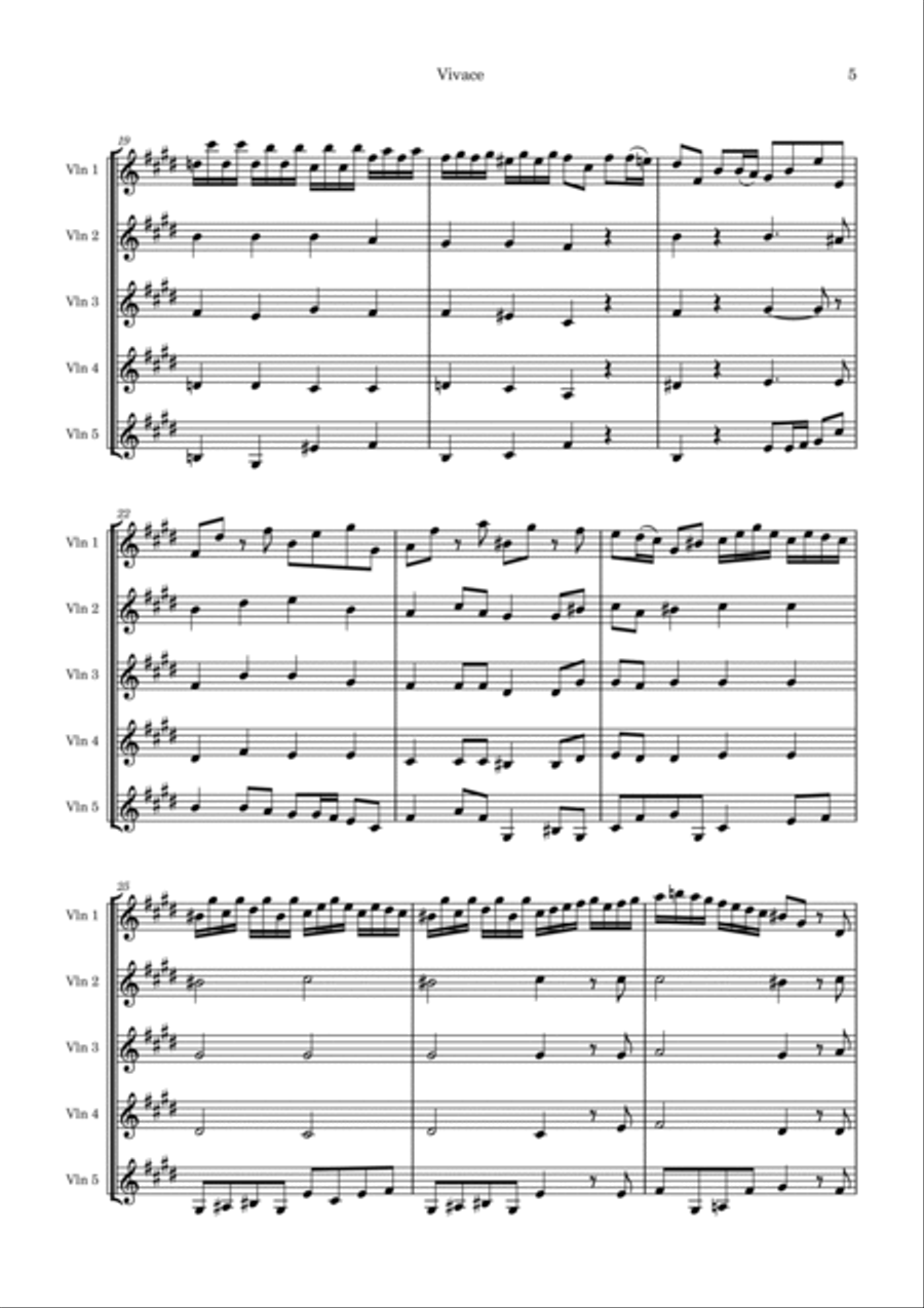 Violin Sonatina No 5 in E Major Violin scores gallery preview page 5