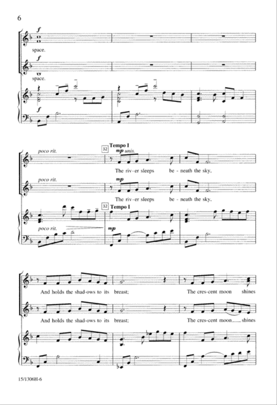 The River Sleeps Beneath the Sky SSA scores gallery preview page 6