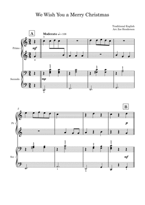 We Wish You a Merry Christmas (Beginner Piano Duet)