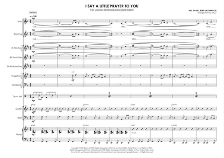 I Say A Little Prayer - Score Only Jazz Ensemble scores gallery preview page 4