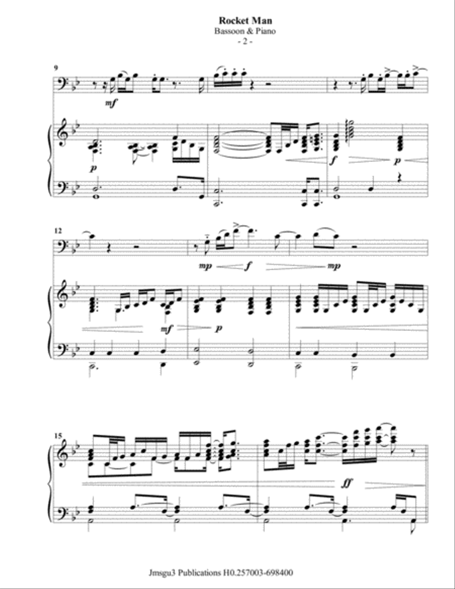 Rocket Man (I Think It's Gonna Be A Long Long Time) Bassoon scores gallery preview page 3