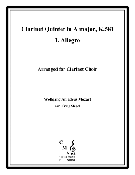Mozart Clarinet Quintet in A major, K.581, 1. Allegro for Clarinet Choir image number null